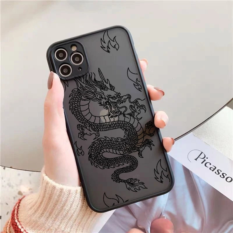 

Remazy Fashion Dragon Animal Pattern Phone Case For iPhone 12 11 Pro XS MAX X 7 XR SE20 8 6Plus mobile phone bags cases logo