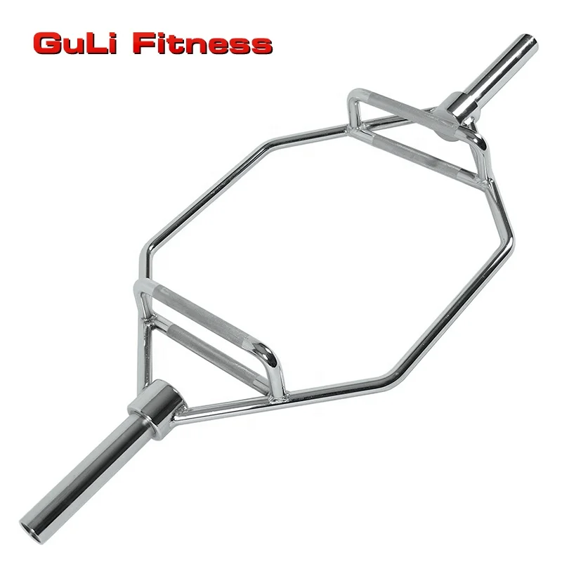 

Guli Fitness 1.42 Workout Exercise 2 Inch Barbell Press Trap Bar Deadlift Hex Barbell Bar Shoulder Muscle Functional Gym Barbell, Silver