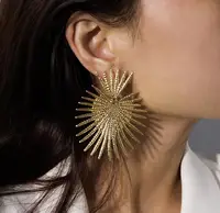 

wholesale 2019 trendy women heart shape earrings exaggerated gold exaggerated statement earrings