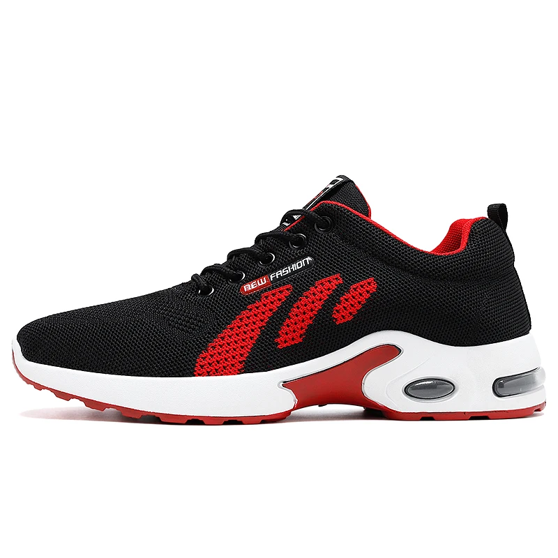 

man 2021 popular fashion Outdoor Breathable new model casual shoes, Black/red