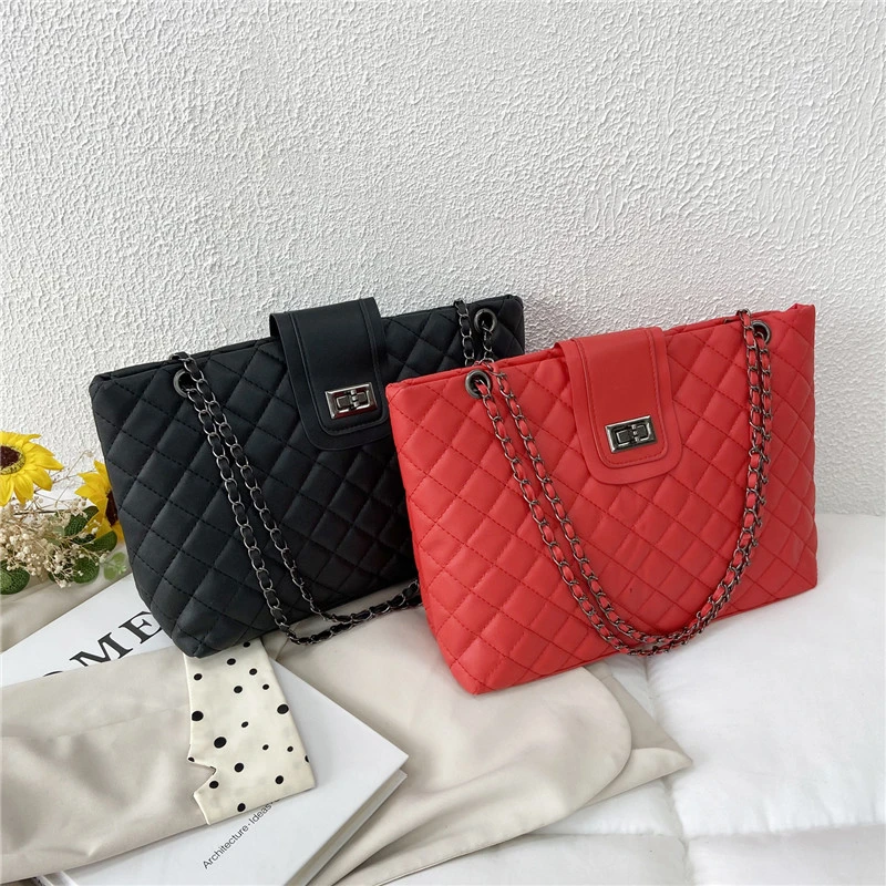 

Design Leather Handle Shopping Bag India Bohemian Chain Woman Shoulder Bag Tote Bag PU Woman Handbag Lady