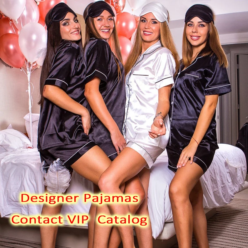 

2021 designer silk pajamas short sets sexy one piece pajamas