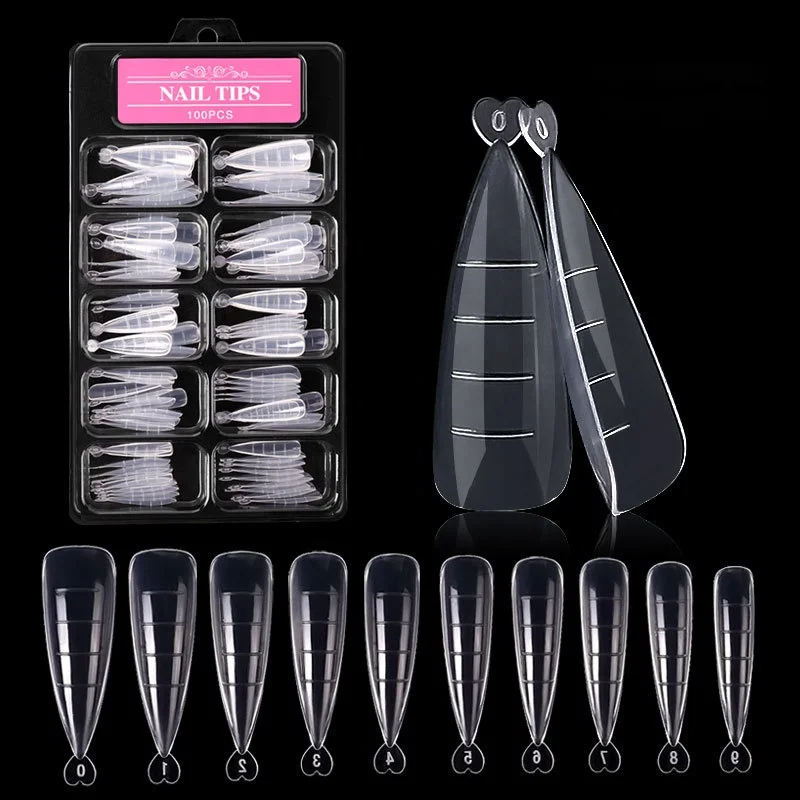 

Full Cover Sculpted Nail Tips Fake Finger Polish Extension Tips Quick Building Mold False Tips Manicuring Tools Set