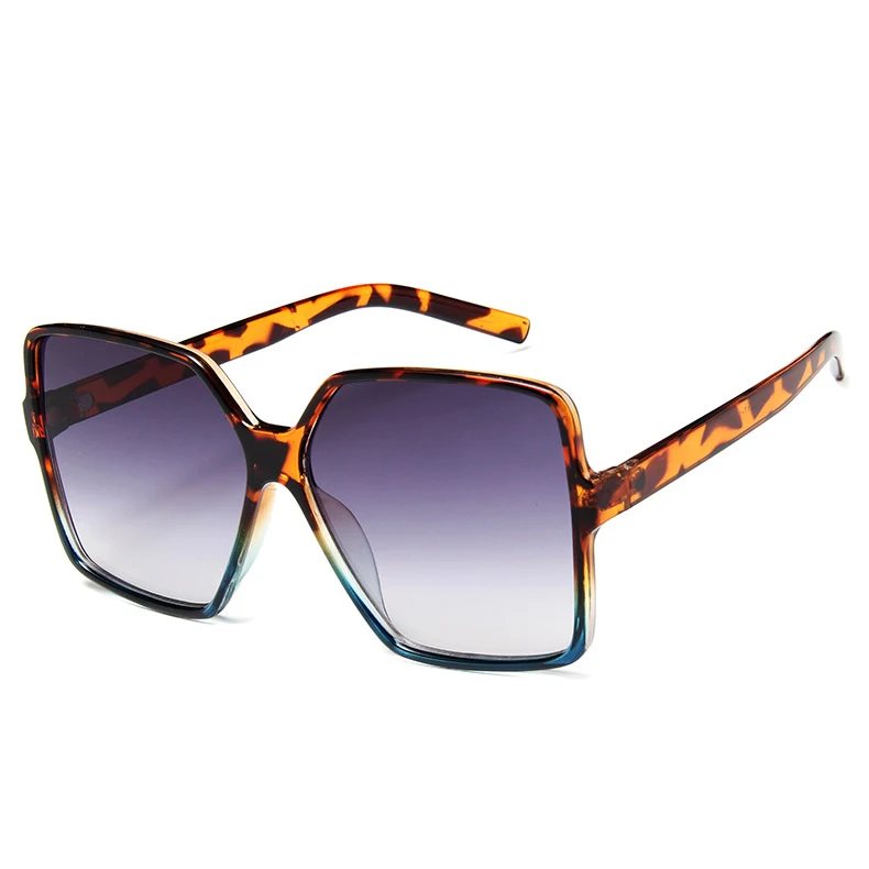 

2019 new model big Oversize Square Vintage Sunglasses Women Color Frame Gradient Shades Sunglasses, Custom colors