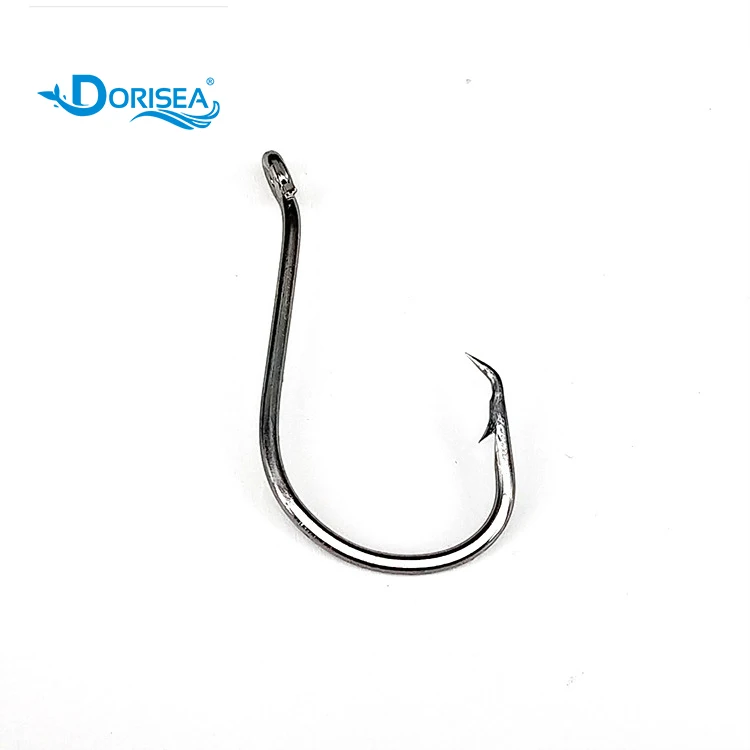 

DORISEA High Carbon Steel 7384 Circle Hook Black Red Nickel Coated Fishing Hook