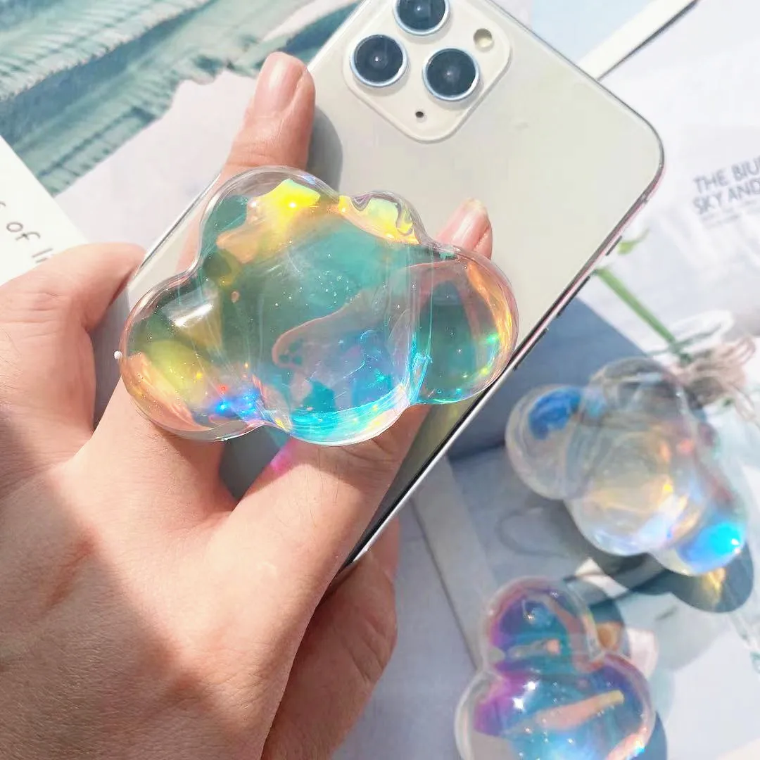 

2021 new arrival Clouds shape transparent newest fashion phone holder socket phone