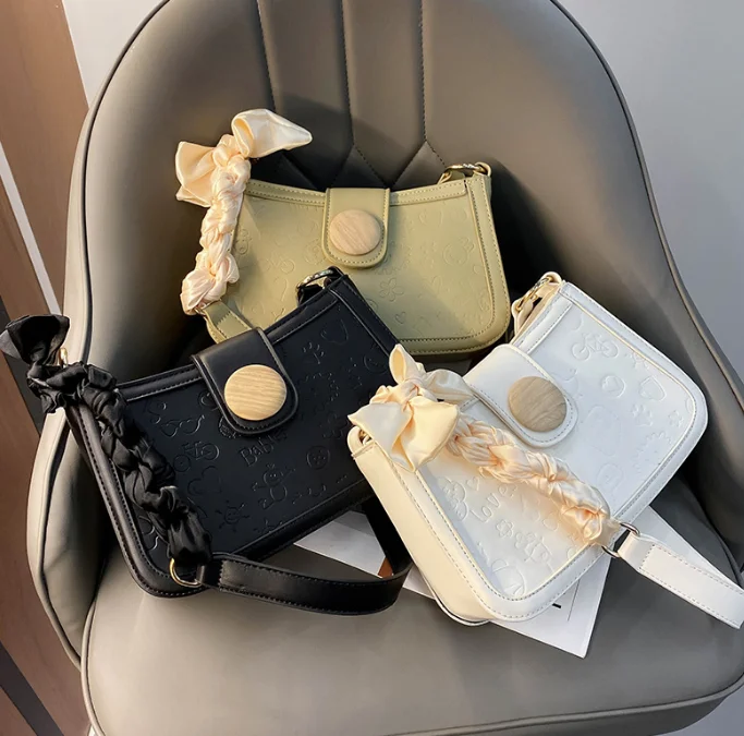 

Latest women bags exquisite handbag ladies tote bag corssbody bag embossing print silk bowknot design