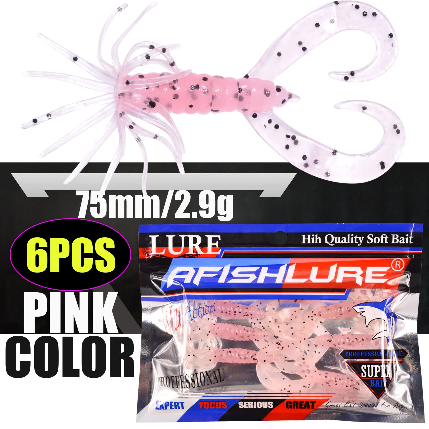 

Soft Baits Bulk Iscas 75mm 2.9g 6pcs Artificiais Pesca Swimming Fishing Soft Bait, 8 colors