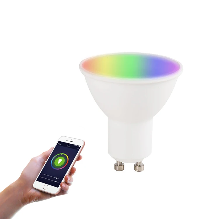 CE ROHS 5W Tuya APP Control RGBW Multi Color Spotlight Group Smart LED GU10 WIFI For Google Home Alexa