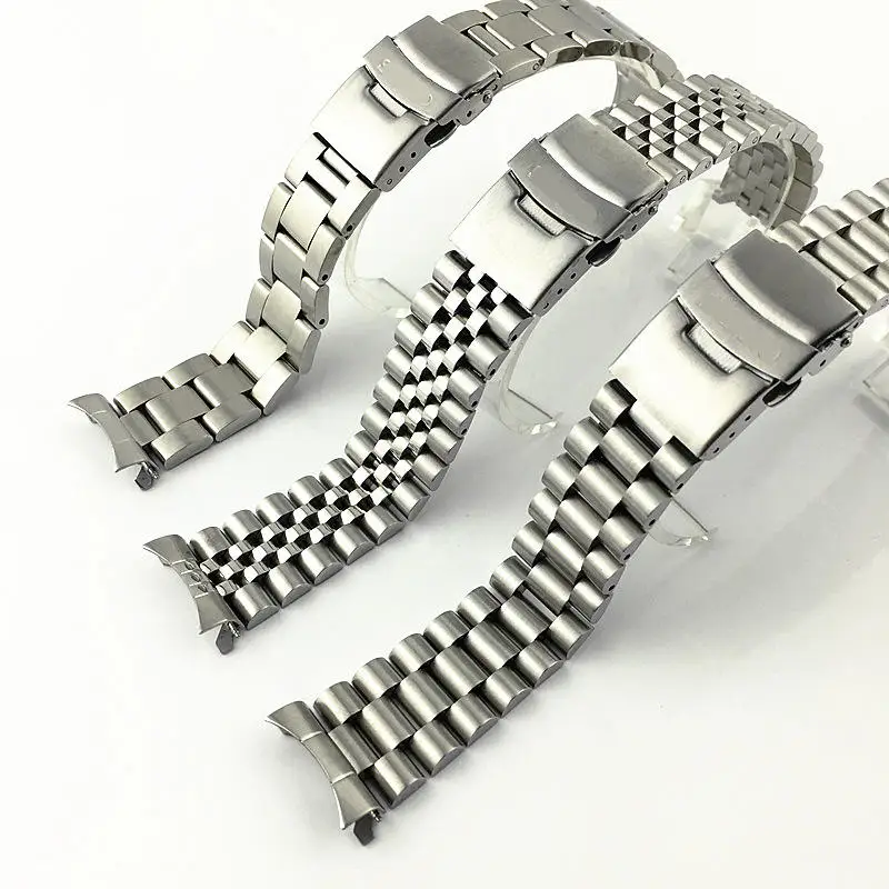 

Fast Delivery 20mm 22mm Silver Brushed 316L Stainless Steel Solid Cover End Gold Color Metal Bracelet With Diver's Clasp