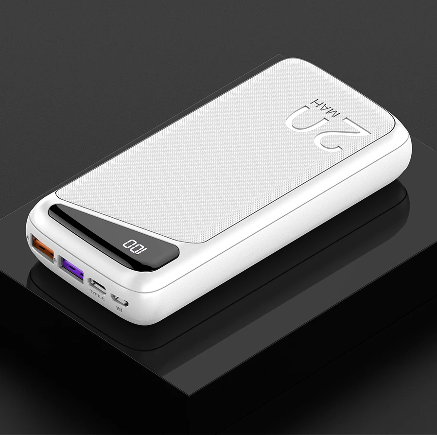 

AWEI New arrival P104K 20000mAh Power Bank 22.5W fast charge fast power bank portable charger, White, black