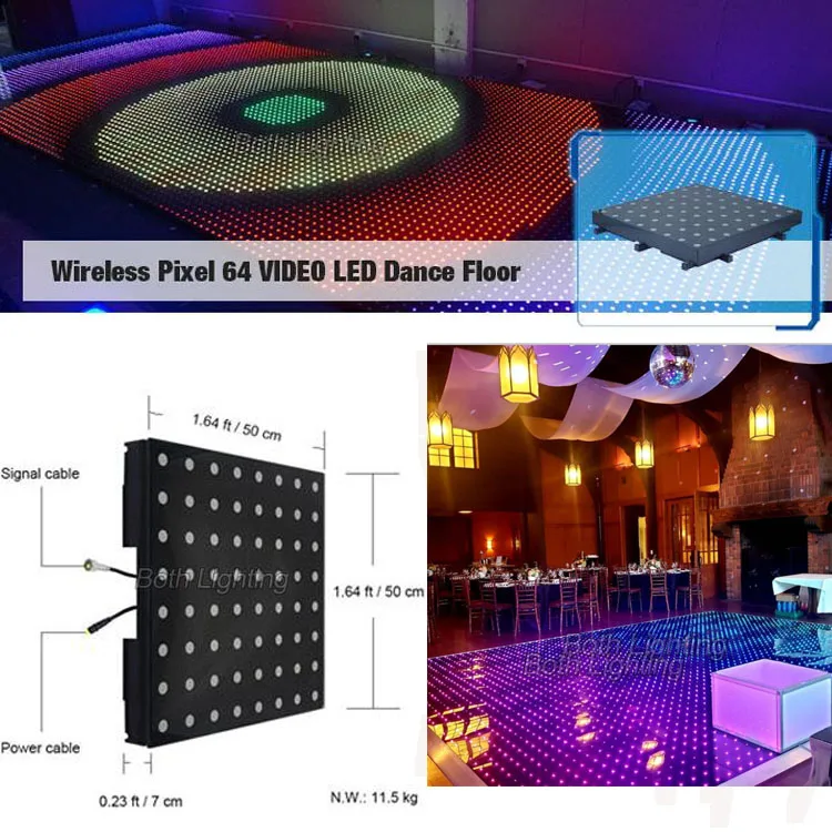 Light Up Dance Floor Party Disco Night Club Outdoor 64 Dots Led Dance