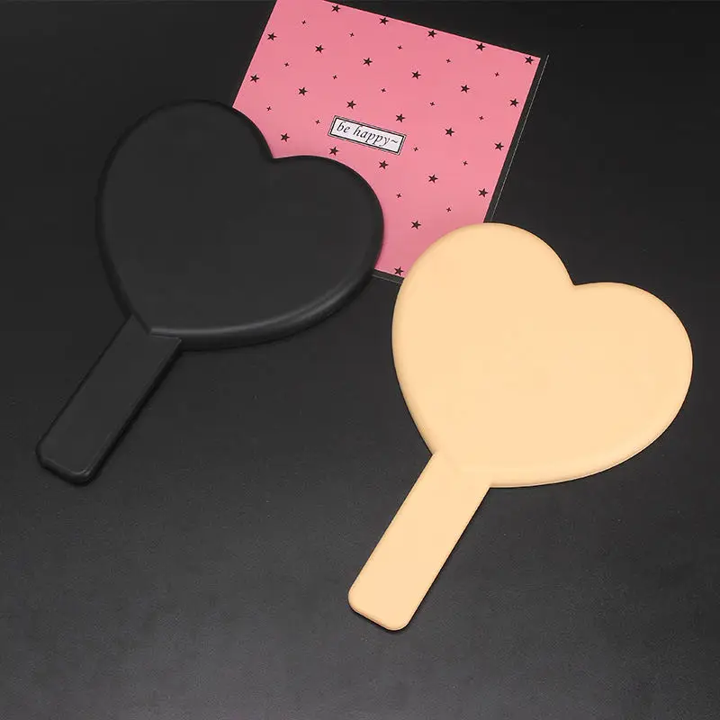 

Customized Heart Shape Design Plastic Hand Makeup Mirror, Choose