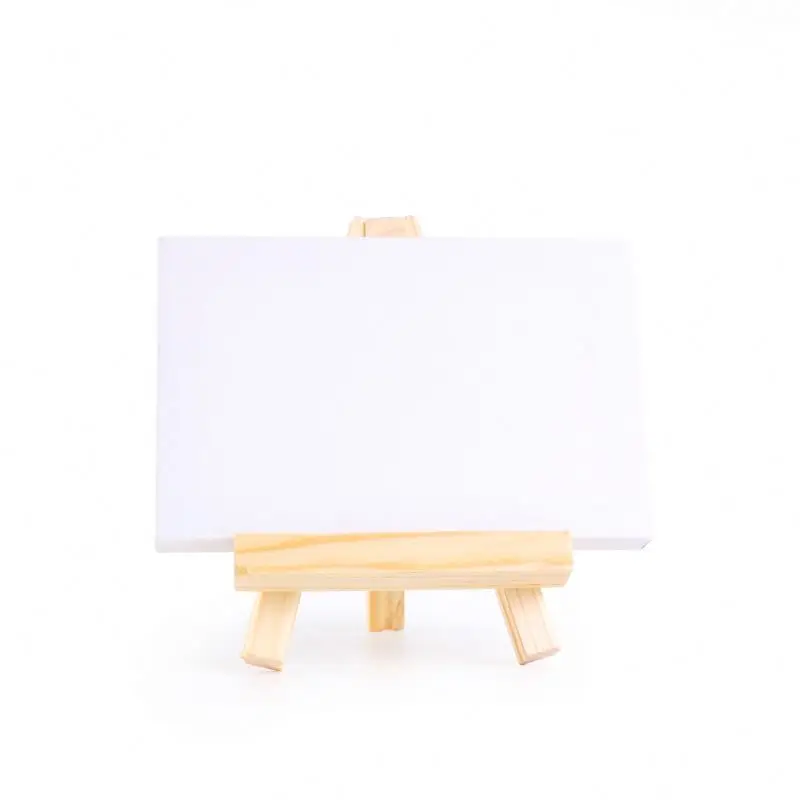 

Wooden painting stand TOL2j natural pine wood tripod easel, Log color easel + white picture frame