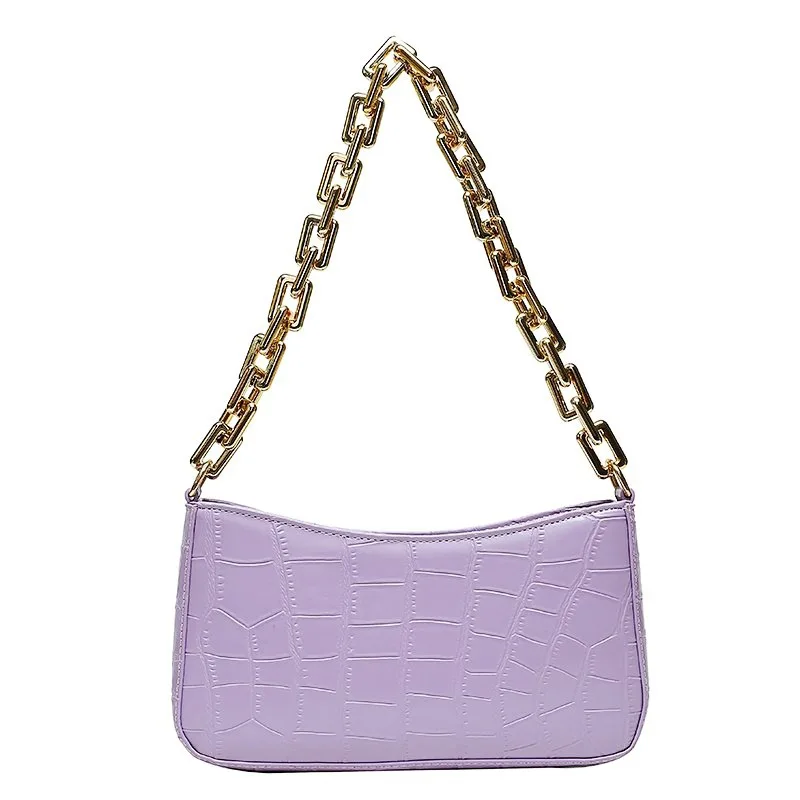 

2021 Women Fashion Handbags Armpit Bag with Gold Chain, 4 colors