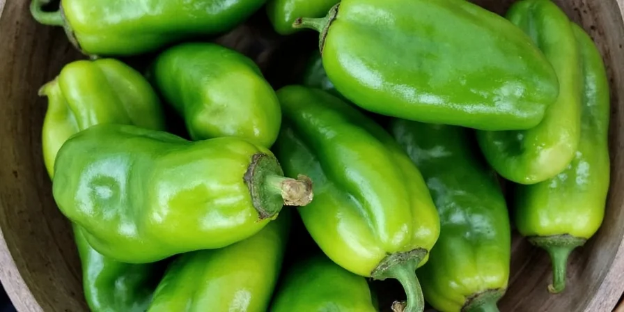 Chopped poblano peppers on cutting board