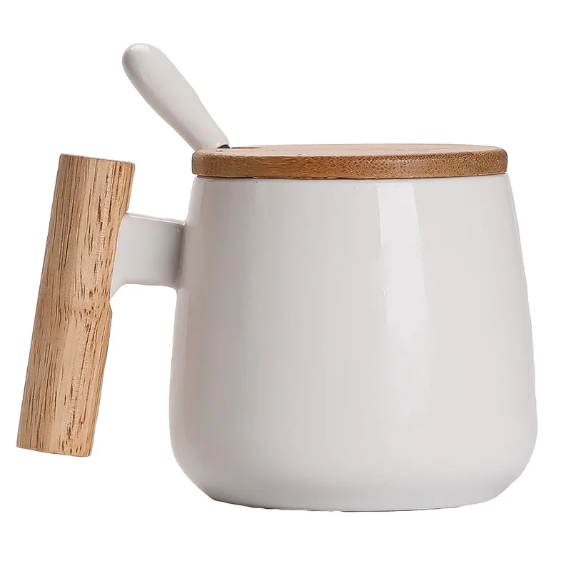 

Creative wooden handle mug custom logo coffee milk cup, Like pictures