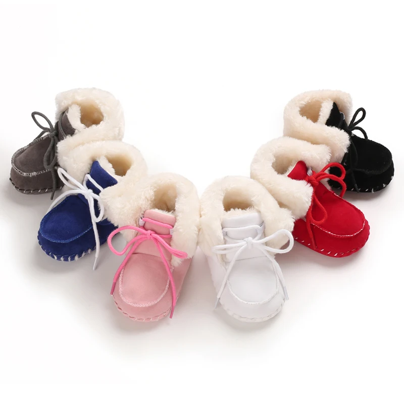

Plush warm boots for boys and Girls Toddler shoes rubber soled antiskid shoes