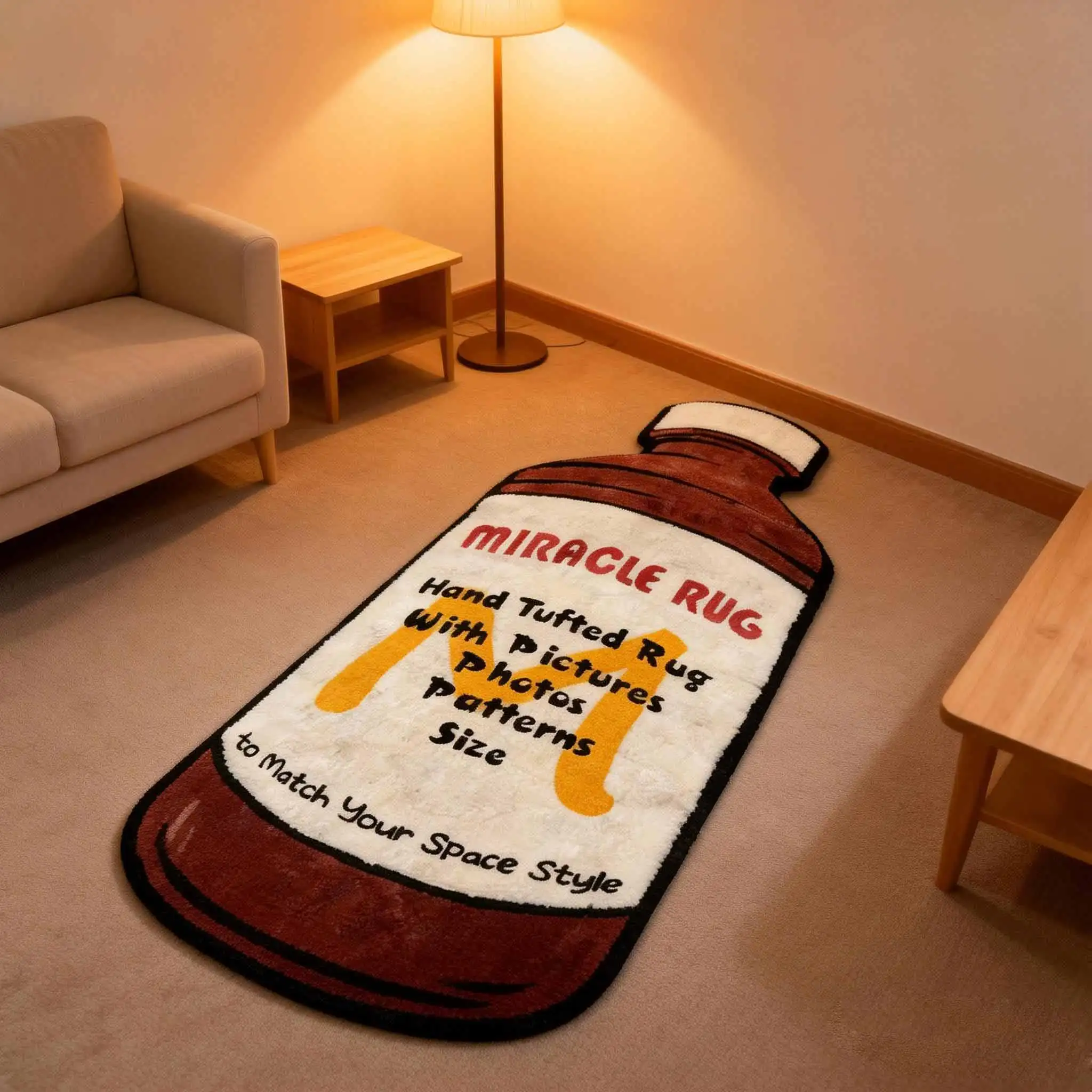 Manufacturer Low Moq Design Handtufting Craft Carpet Custom Shape Floor Mat Acrylic Custom Logo Rug Lettering Rugs