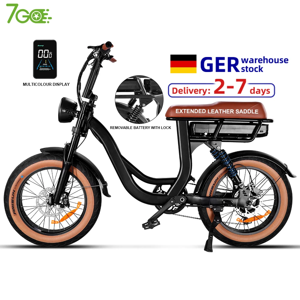 

Wholesale Electric City road Mountain Hybrid bicycle 1000 watt 17.5Ah fat tire Step through 2 long seat electric fat E bike