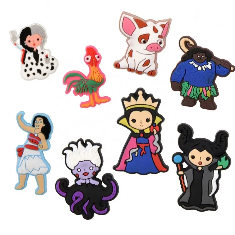 

2022 8pcs set pack for Amazon Mora witch pig queen pvc rubber shoe charm for Gifts Decoration Designer Charms for DIY Bracelet, As pictures or oem