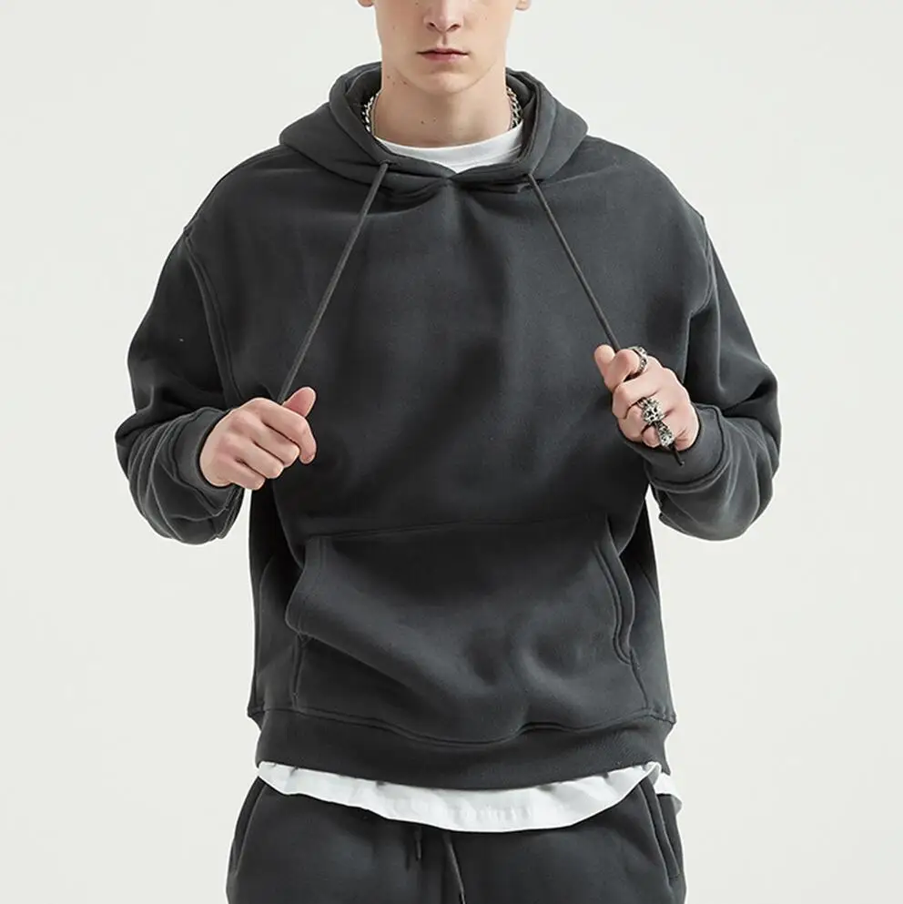 

Custom logo thick black hoodies oem jumper mens fleece pullover plain hooded sweater personalized street oversized hoodies, 26 colors