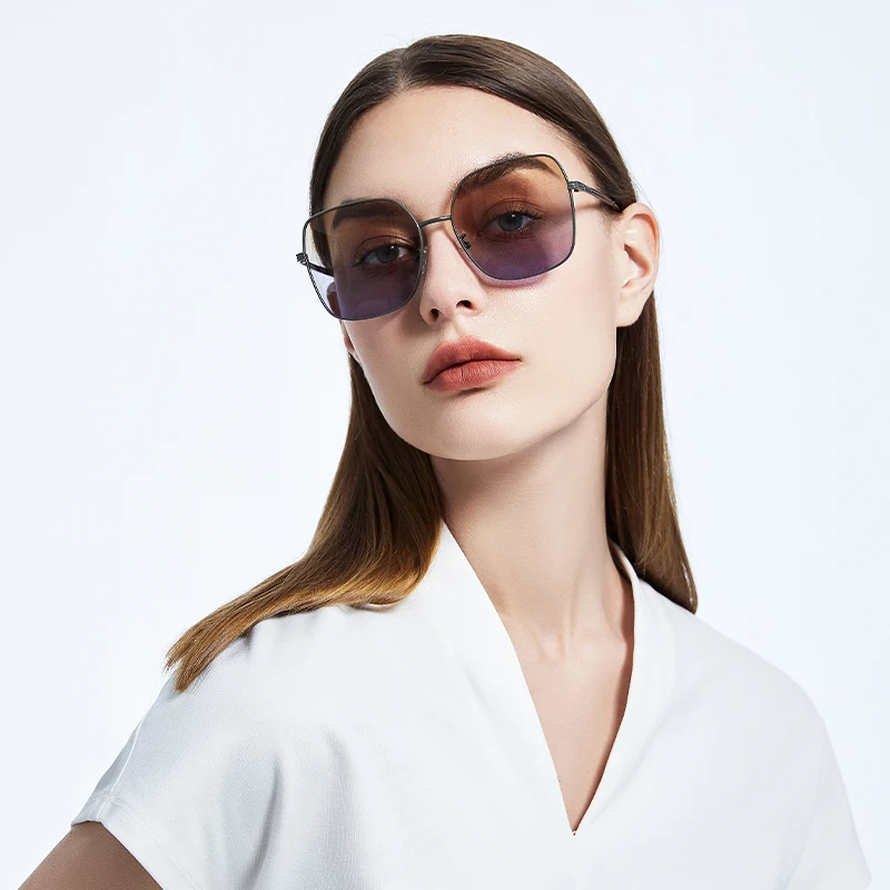

New Fashion Gradient Lens Metal Frame Polarized Women Shades Sunglasses 2022