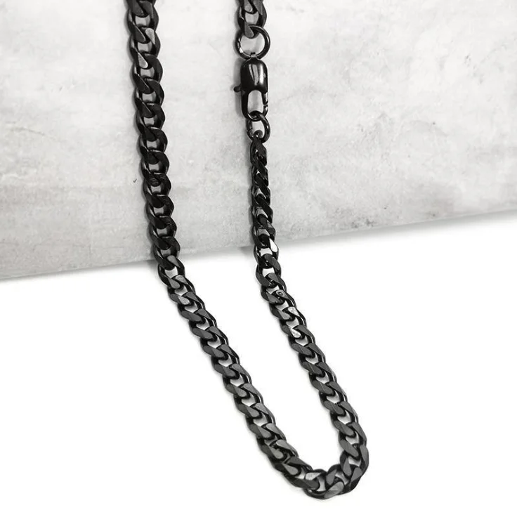 

Factory supply anime skateboard necklace men women couples long necklace titanium steel boyfriend gifts necklace