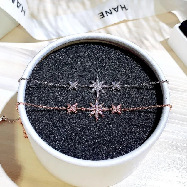

Luxury Eight-Pointed Star Zircon Bracelet Women Bracelet Temperament Bracelet Jewelry, Customized color