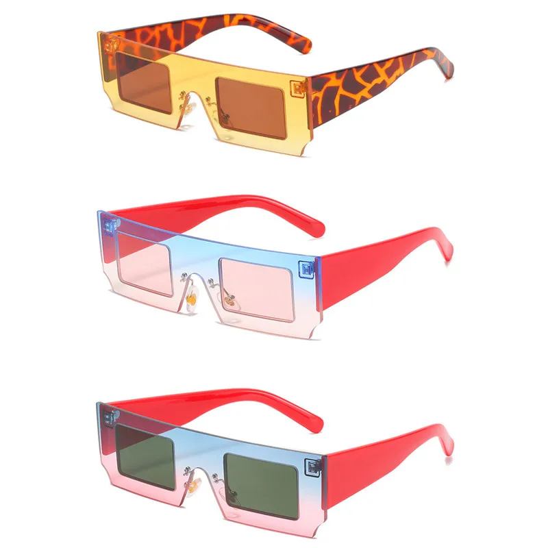 

Bogoo Clear Square Sunglasses Rectangle Vintage Unisex Women Fashion-Brand UV400 Sunglasses