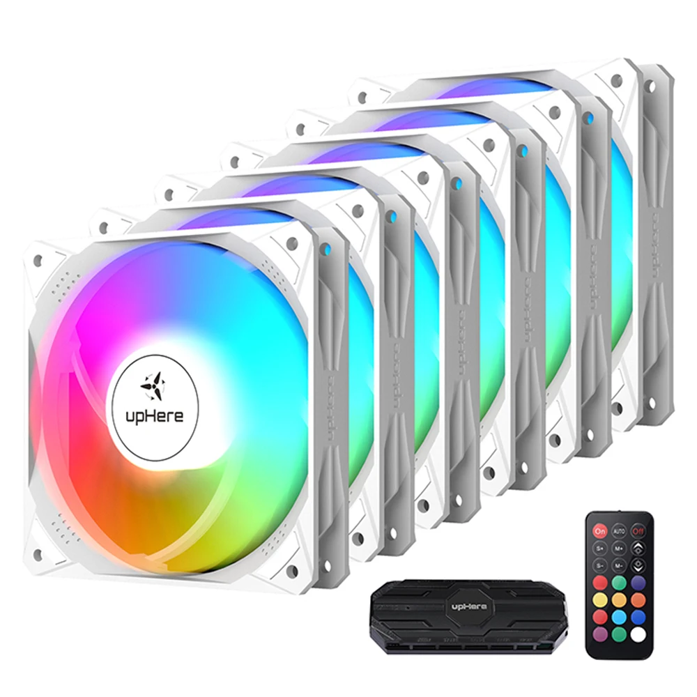 

upHere 120mm 6PIN RGB High Performance PC Cooling Cooler Fans Computer PC Case Fan RF Remote Control Quiet Chassis Fan