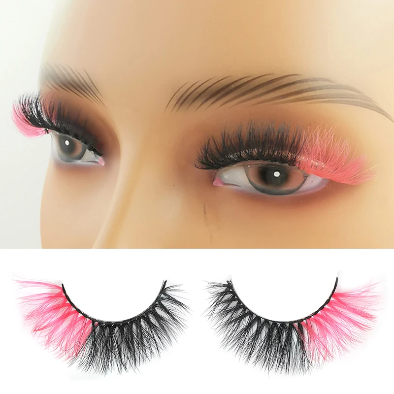 

faux mink color lashes color lash strips Natural Faux Mink Fake Colored Eyelashes