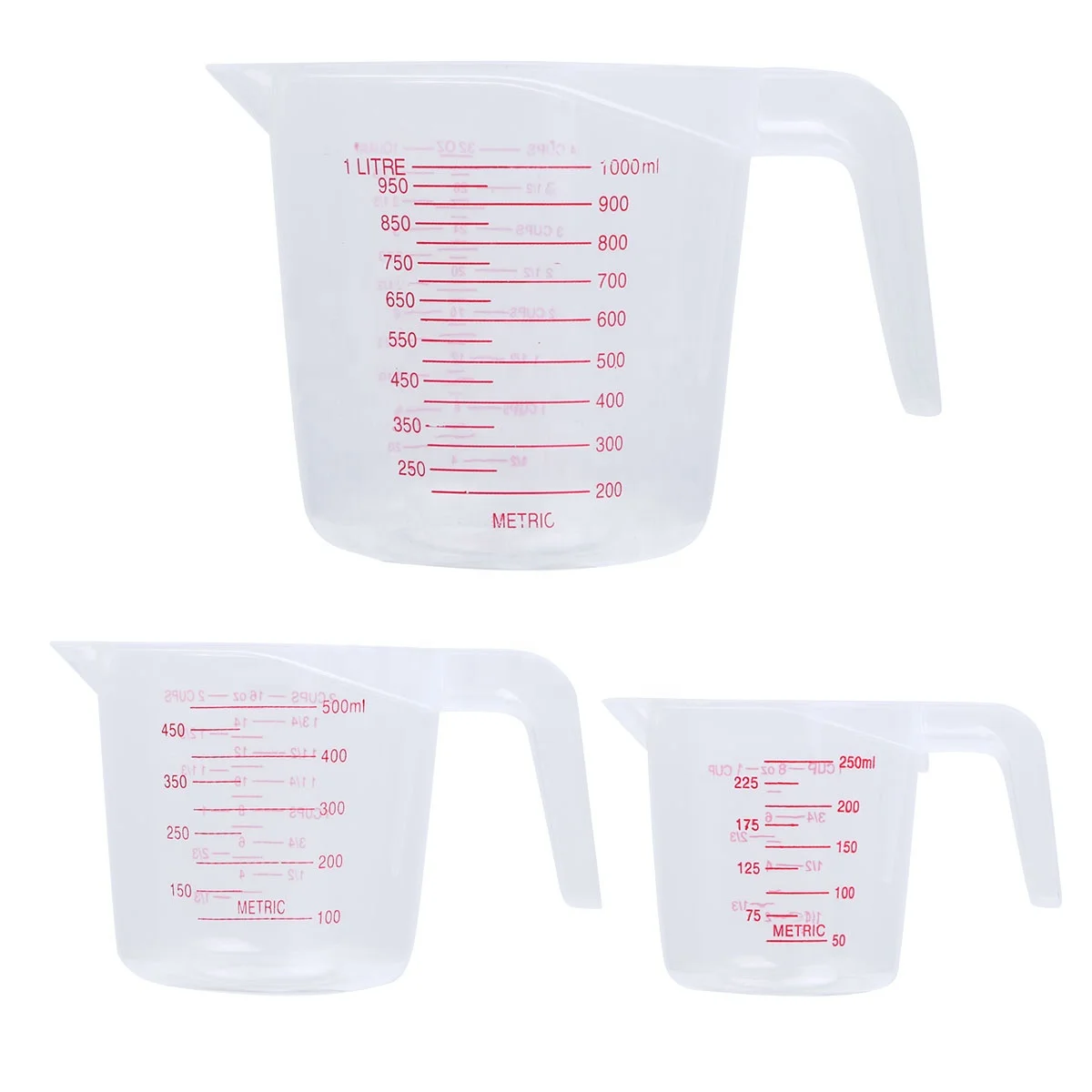 

1Pc 250/500/1000ML Clear Plastic Measuring Cup Jug Pour Spout Surface Kitchen Tool Supplies Quality Cup Kitchen Accessories