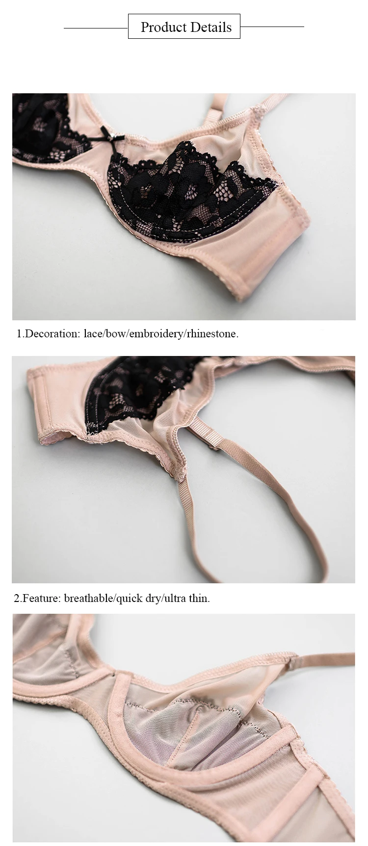Multifunctional transparent Bra Panty soft ultra