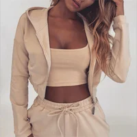 

Fashionable Street Style Womens Sports Hoodie Pants Suit Set For New Autumn