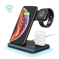 

Best Quality Fast 15W Wireless Charger 7.5W Mobile Phone Smart Watch Bluetooth Earphone 10W 3 in 1 Automatic wireless Charger