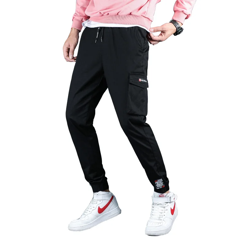 

Fashion Custom Men Cotton Black Blank Trouser Hip Hop Cargo Pants, Customized color