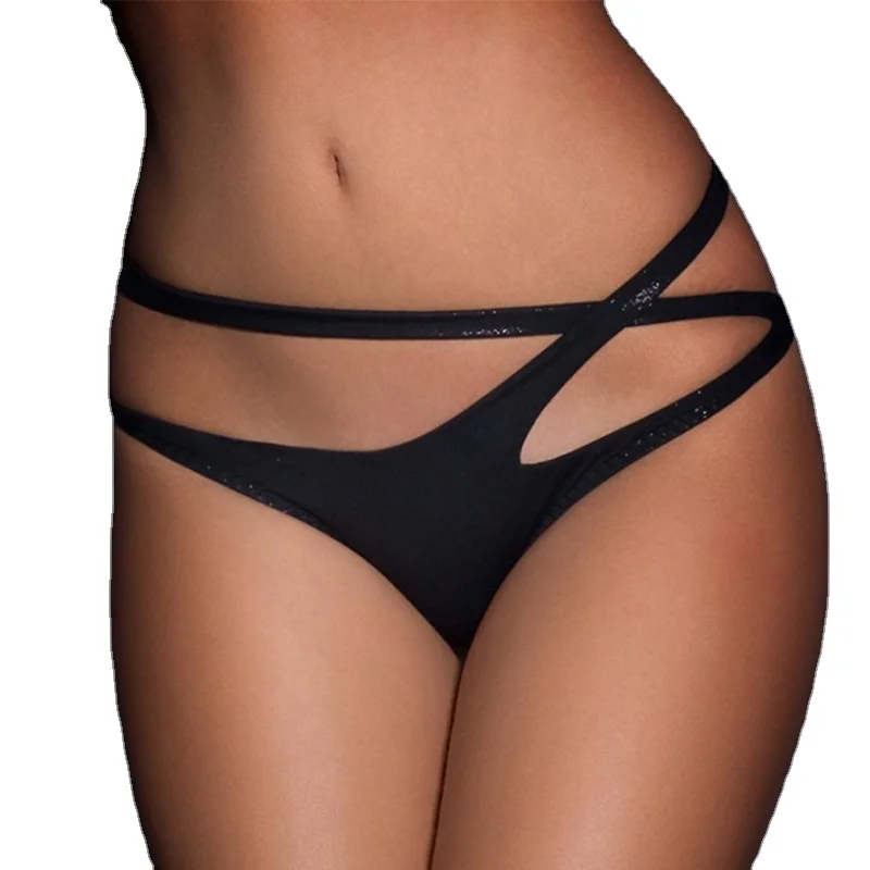 

Plus-size sexy underwear with lace sexy briefs, Black