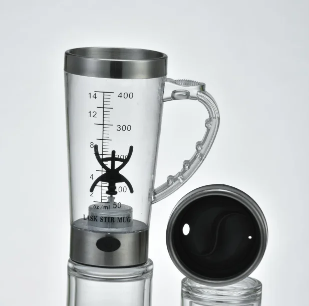 

13oz Self Stirring Mug Coffee Milk Electric Protein Shaker Blender Mixer Bottle Mixing Cup Custom Mugs, Transparent