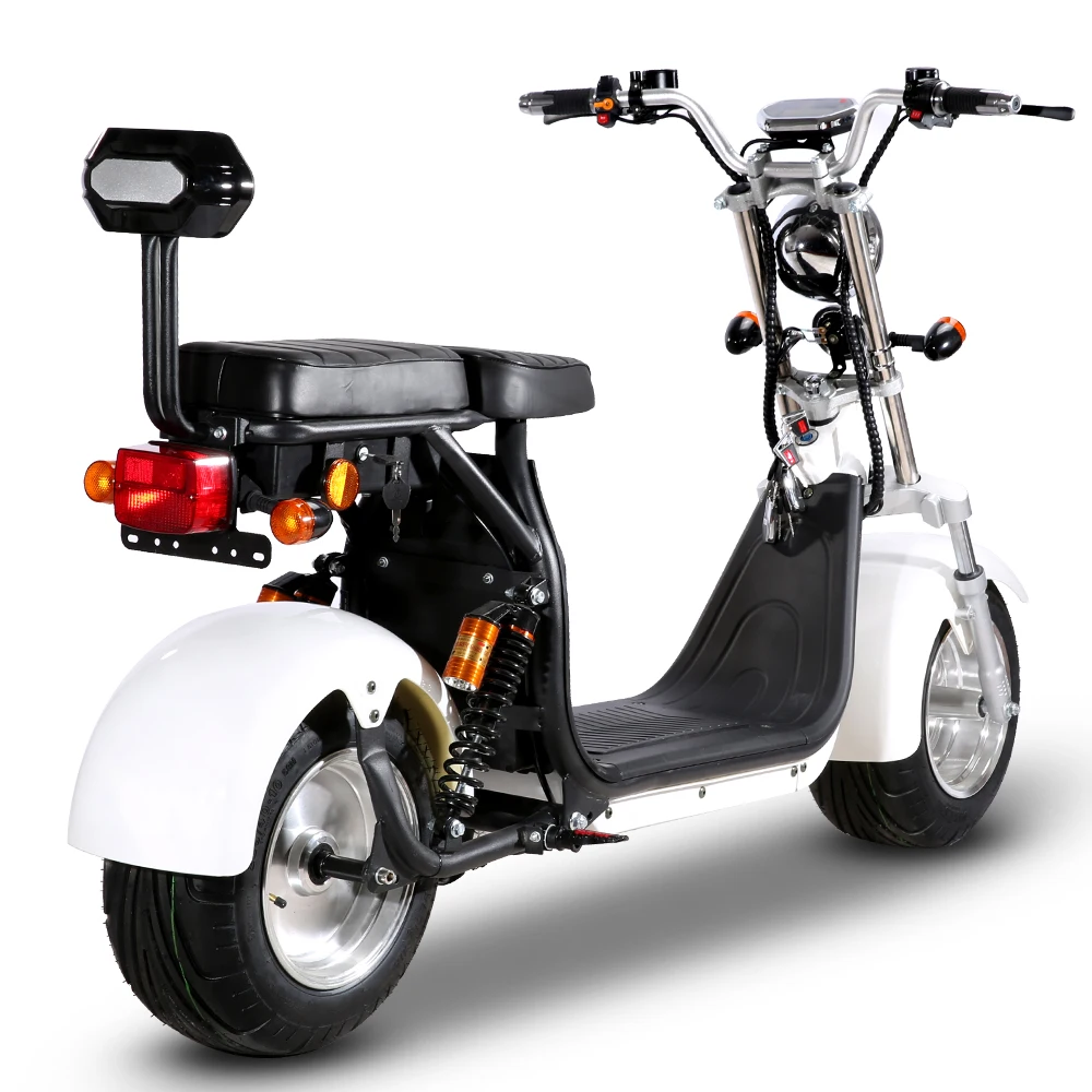 HEZZO US WAREHOUSE 60V 20Ah CITY COCO Electric scooter 18*9.5 Inch Fat Tire 1500W citycoco electric retro halley trade assurance, Black