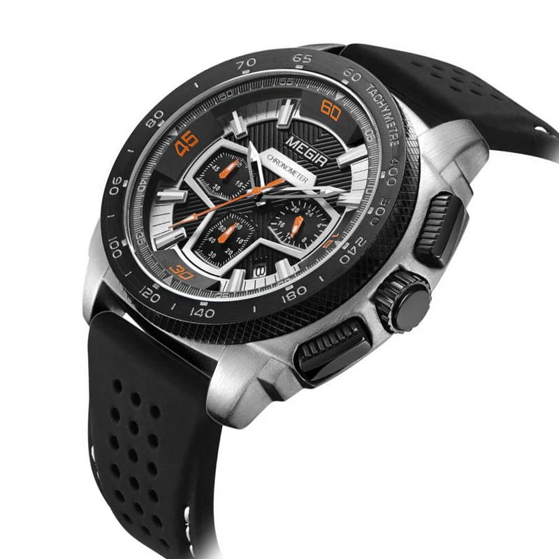 

Cool MEGIR Brand Men's Military Sport Watch Saat Erkek Cheap Wholesale Silicon Strap Stock Wristwatches Mens Watch