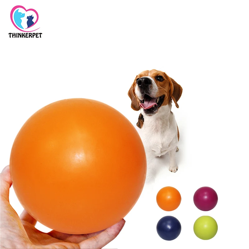 

Thinkerpet Pet dog's environmentally friendly natural rubber chewing teeth cleaning interactive training toy ball