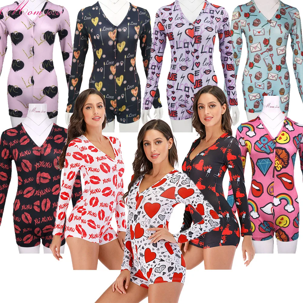 

wholesale custom sexy 2pc women set valentines onesie in Women's Sleepwear, Picture shows