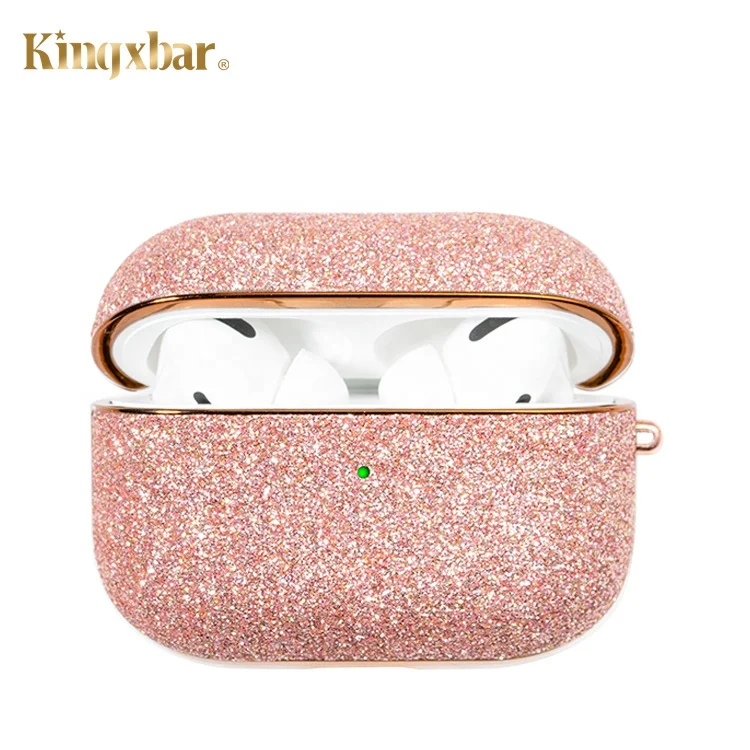 

2021 Manufacturing Kingxbar charging case glimmer glitter cover luxury covering for airpods pro for apple earbuds pro cases, Multiple color