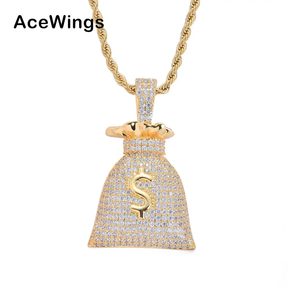 

CN045 Brass Setting AAA CZ Hip Hop Pendant Copper Micro pave CZ stones Necklace Jewelry for men and women