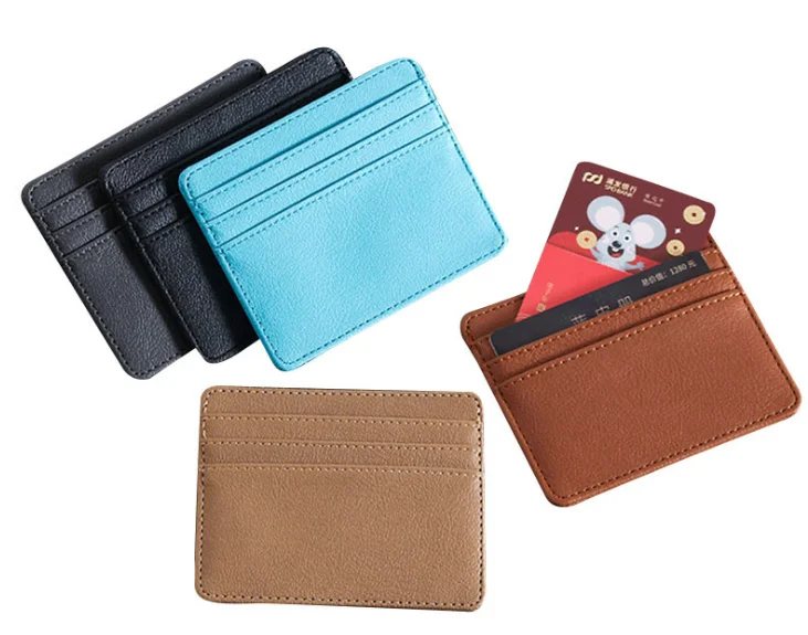 

Stock PU leather Slim card holder rfid card case