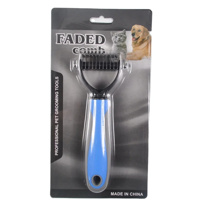 

Dog Cat Hair Brush Removal Needle Rake Grooming Trimmer Deshedding Tool Double Sided Blades Fur Dematting Comb