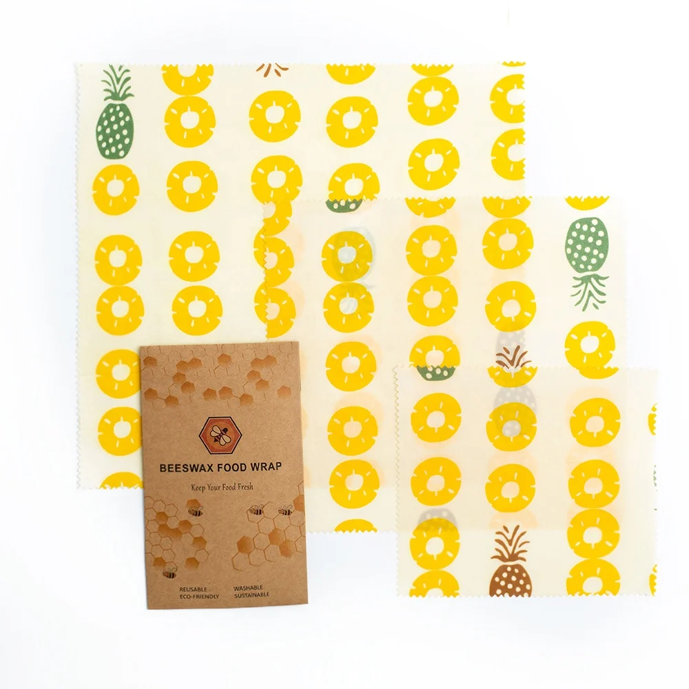 

2020 Hot Custom Organic Bees Wax Wraps Bee Wax Paper Eco Reusable Beeswax Food Wrap