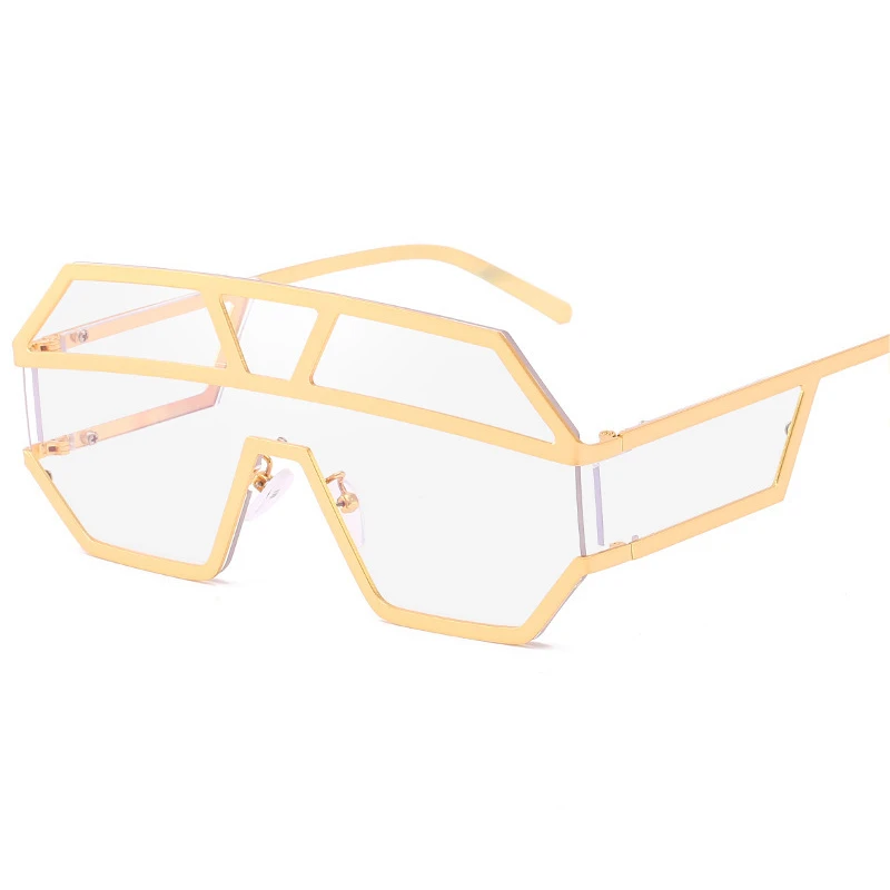 

New Style Vintage Big Frame Oversize Fashion ladies outdoor clear lens Sunglasses men mirror eyewear wholesale