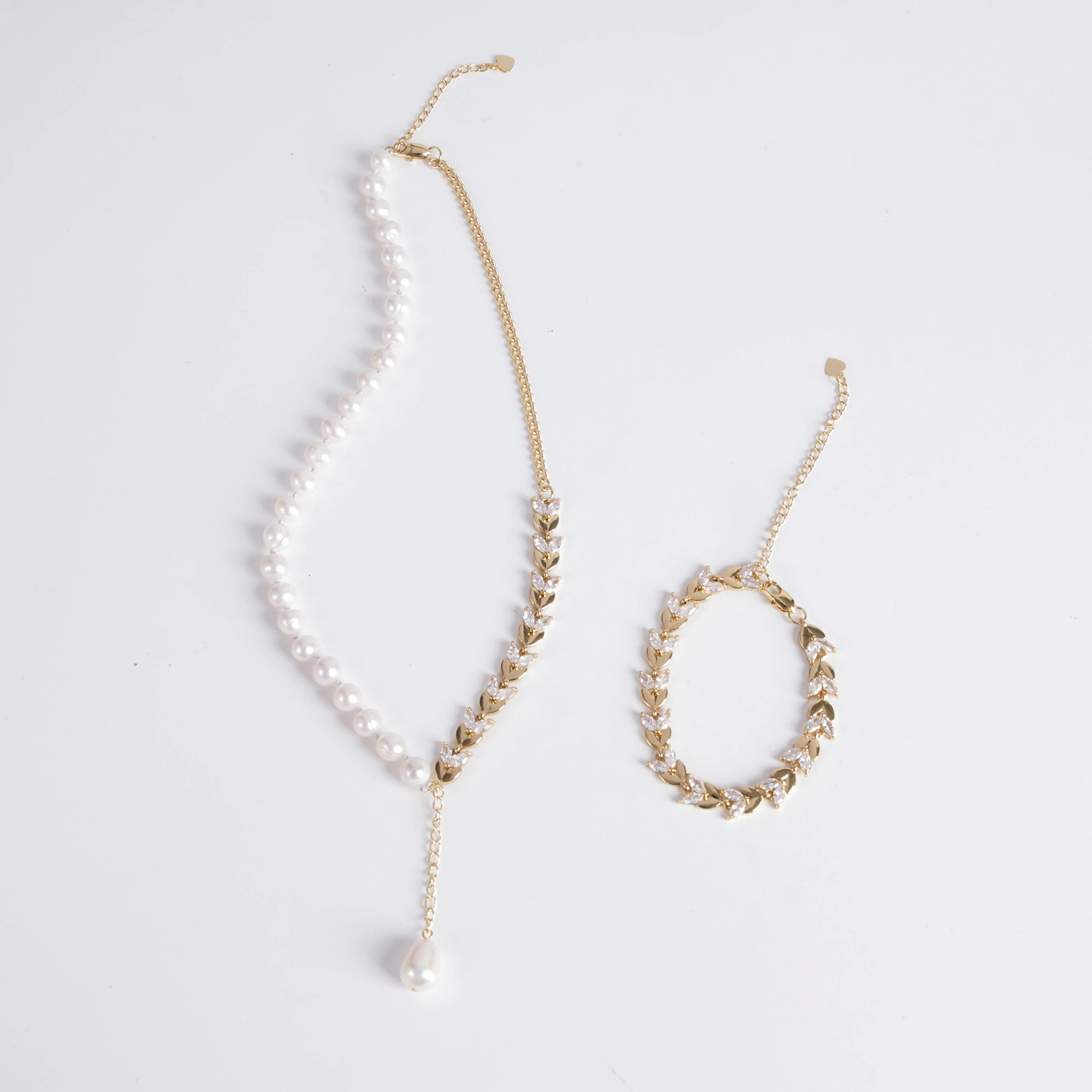 

Customize pearl gold necklace jewelry freshwater pearl necklace set